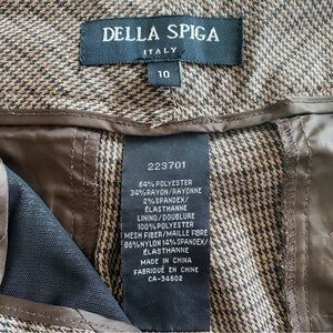 Classic houndstooth brown and tan pattern women’s trousers EUC Size 10P